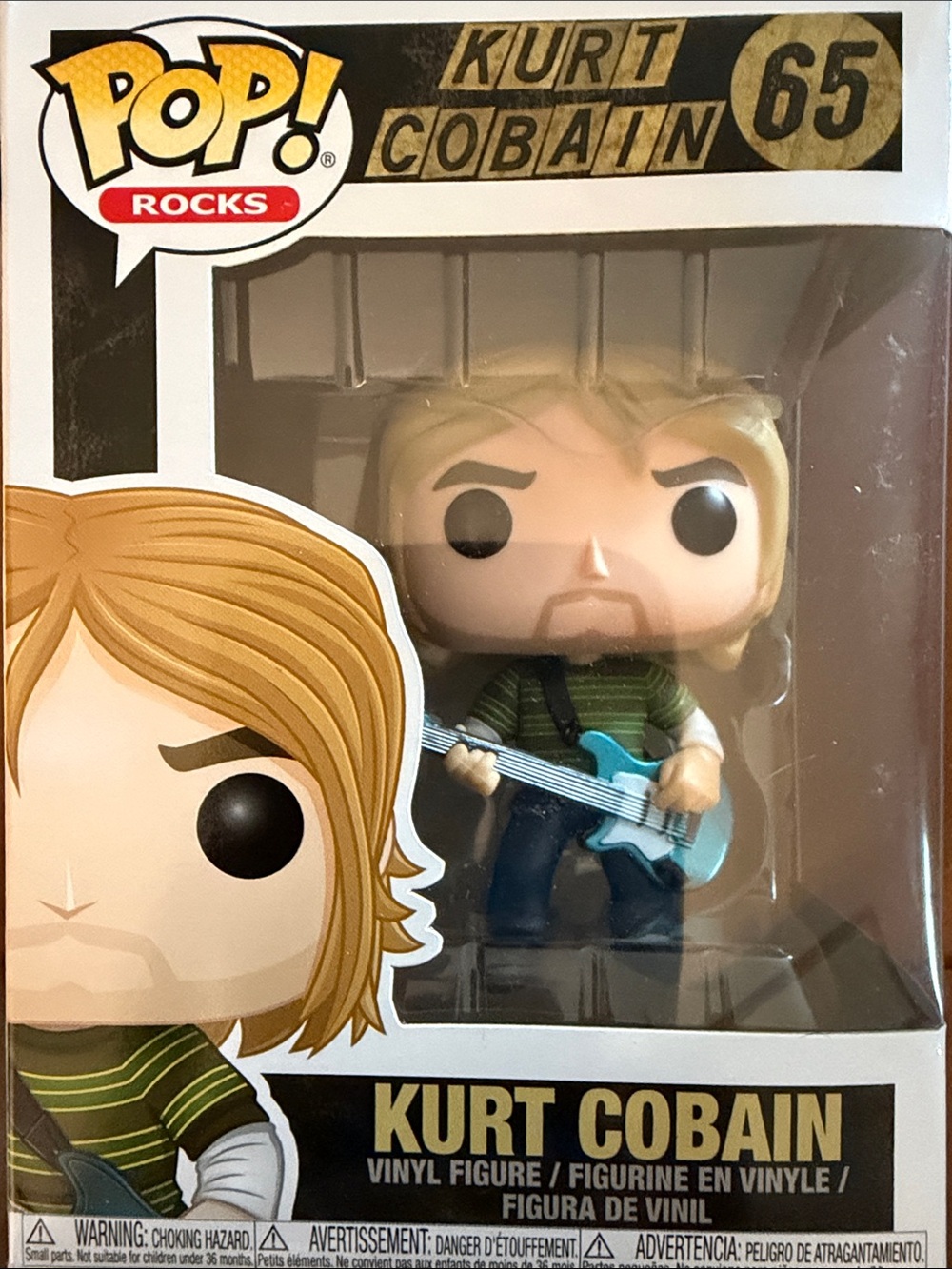 Funko Pop Kurt Cobain Vinyl Figure - with Blue Guitar #65